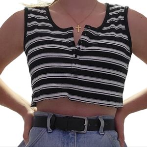 Karen Scott cropped striped tank top